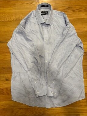 Forsyth of Canada Light Blue Patterned Long-Sleeve Dress Shirt